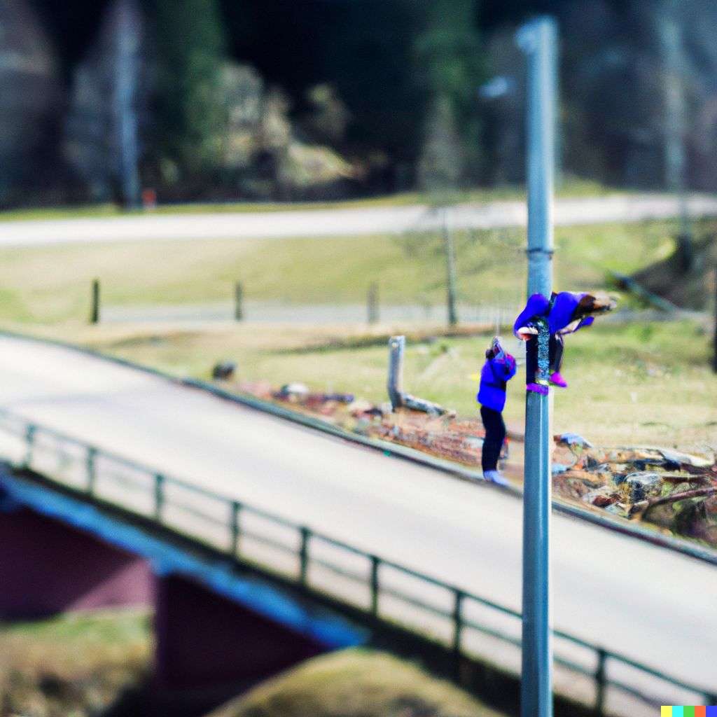 the discovery of gravity, photograph, extreme tilt shift